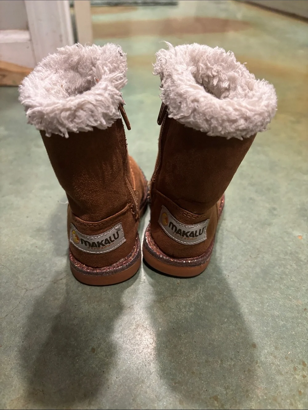 Kids Brown Faux-Shearling Winter Boots